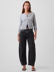 Gap Black High Waisted Barrel Jeans - Image 4 of 6