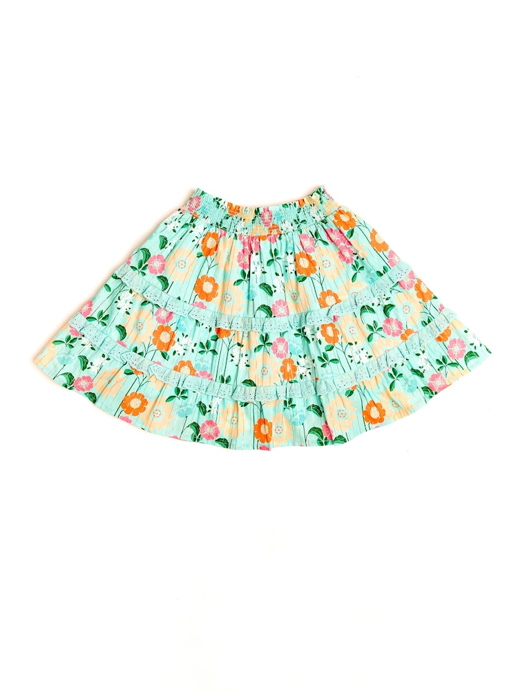 Nicole Miller Green 100% Cotton Jersey Skirt - Image 1 of 4 Nicole Miller Green 100% Cotton Jersey Skirt - Image 1 of 4