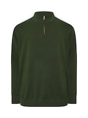 BadRhino Big & Tall Green Milano Quarter Zip Jumper - Image 5 of 6