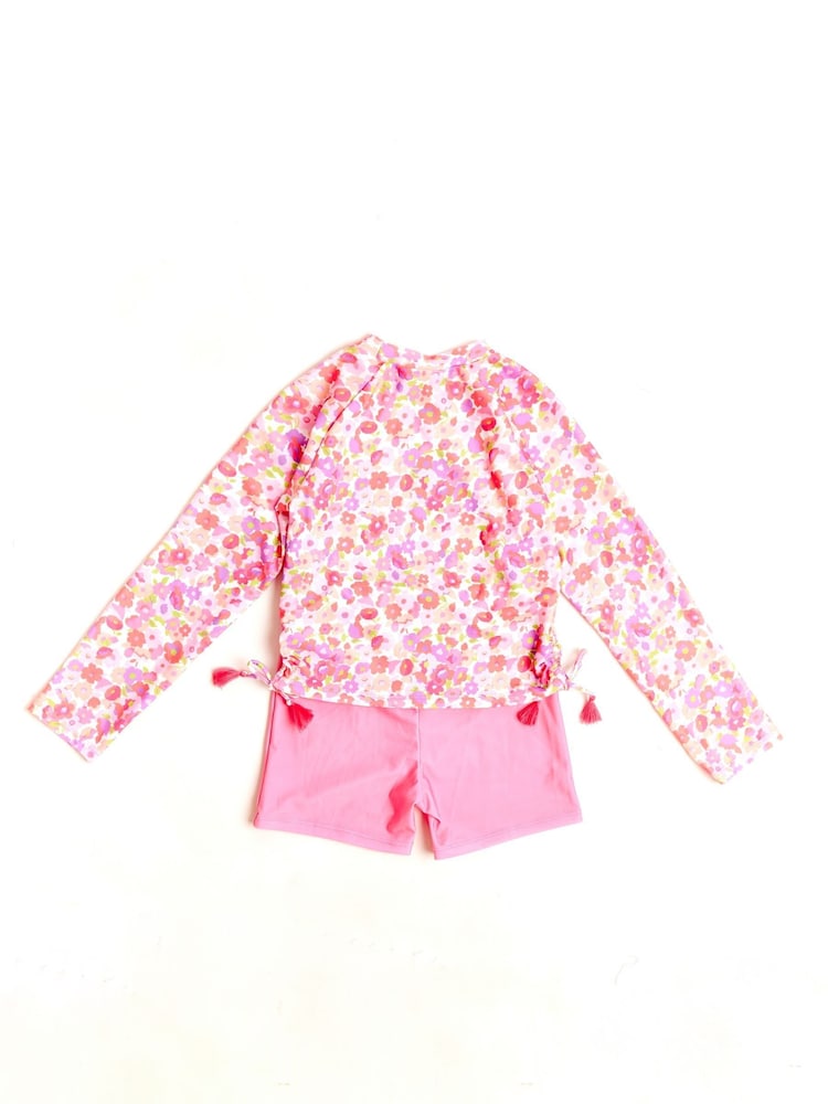 Nicole Miller Pink Rash Guard And Shorts Set - Image 2 of 5