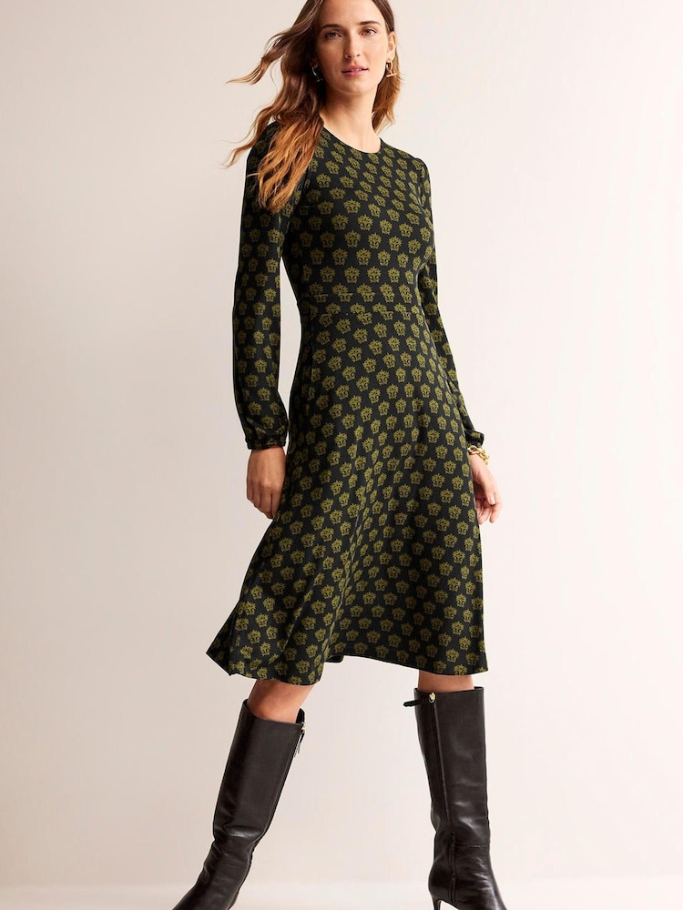 Boden Black Camille Jersey Midi Dress - Image 1 of 5
