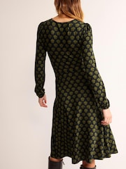 Boden Black Camille Jersey Midi Dress - Image 2 of 5