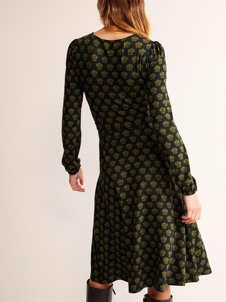 Boden Black Camille Jersey Midi Dress - Image 2 of 5