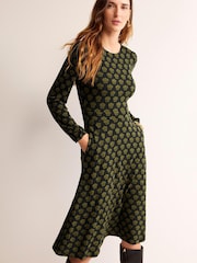 Boden Black Camille Jersey Midi Dress - Image 3 of 5