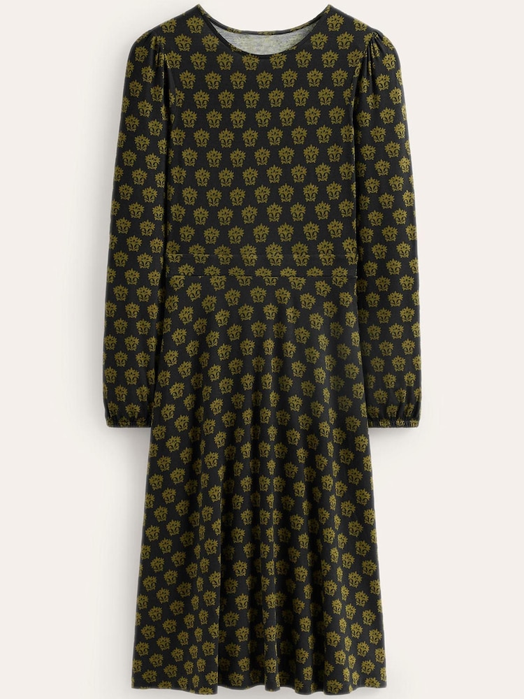 Boden Black Camille Jersey Midi Dress - Image 5 of 5