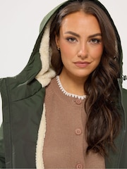 Yours Curve Green Short Waterproof Coat - Image 4 of 6