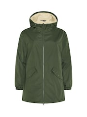 Yours Curve Green Short Waterproof Coat - Image 5 of 6
