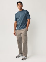 Navy Blue Garment Dye Heavyweight Relaxed Cotton T-Shirt - Image 2 of 8