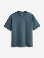 Navy Blue Garment Dye Heavyweight Relaxed Cotton T-Shirt - Image 6 of 8