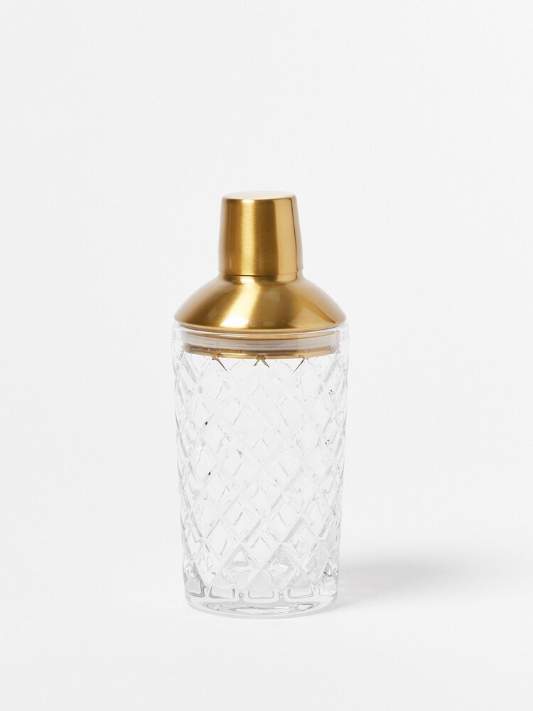 Oliver Bonas Gold Medlock Diamond Glass Cocktail Shaker - Image 2 of 4