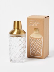 Oliver Bonas Gold Medlock Diamond Glass Cocktail Shaker - Image 3 of 4