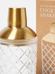 Oliver Bonas Gold Medlock Diamond Glass Cocktail Shaker - Image 4 of 4