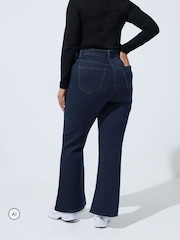 Yours Curve Blue Limited Seam Detail Flared Jeans - Image 5 of 7