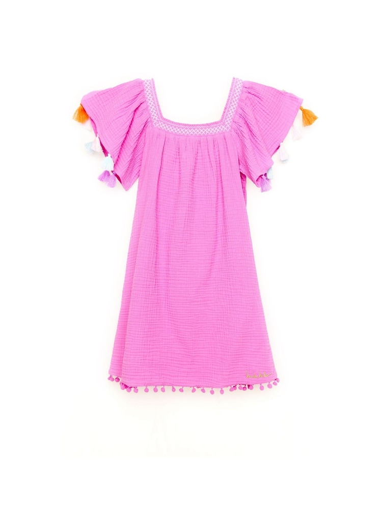 Nicole Miller Purple 100% Cotton Seersucker Dress - Image 2 of 4