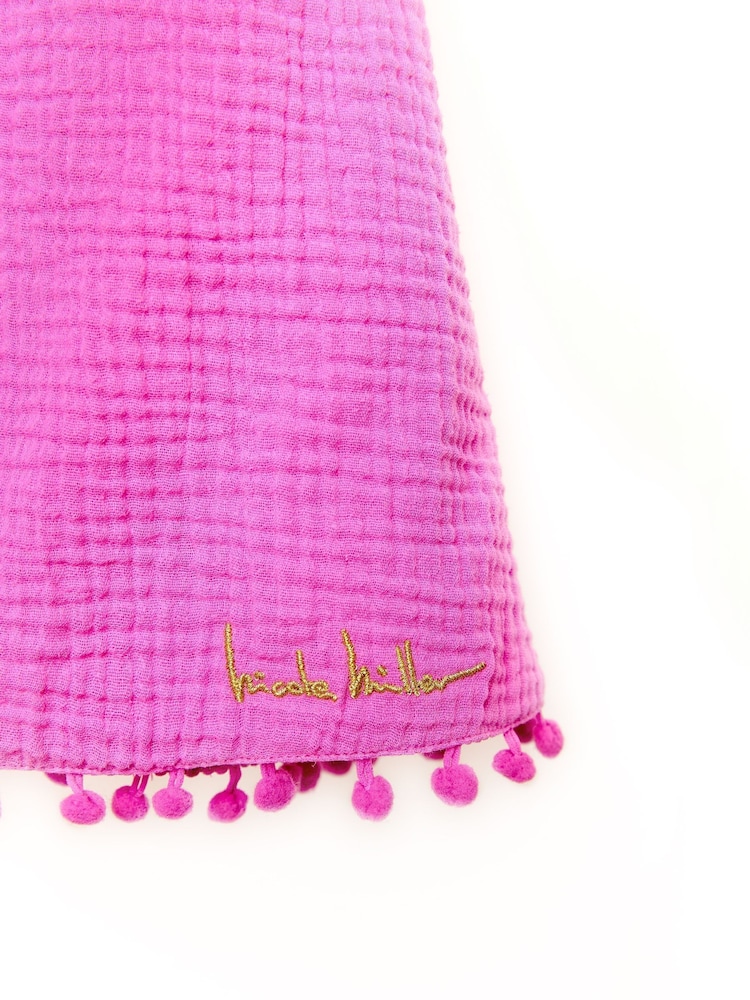 Nicole Miller Purple 100% Cotton Seersucker Dress - Image 4 of 4