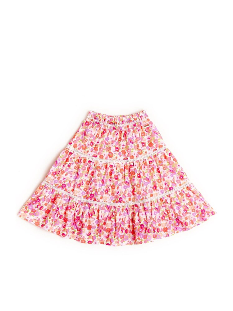 Nicole Miller Pink 100% Cotton Floral Skirt - Image 1 of 2