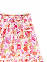 Nicole Miller Pink 100% Cotton Floral Skirt - Image 2 of 2