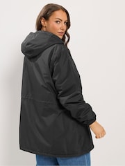 Yours Curve Black Short Waterproof Coat - Image 3 of 6