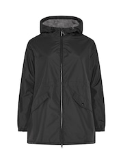 Yours Curve Black Short Waterproof Coat - Image 5 of 6