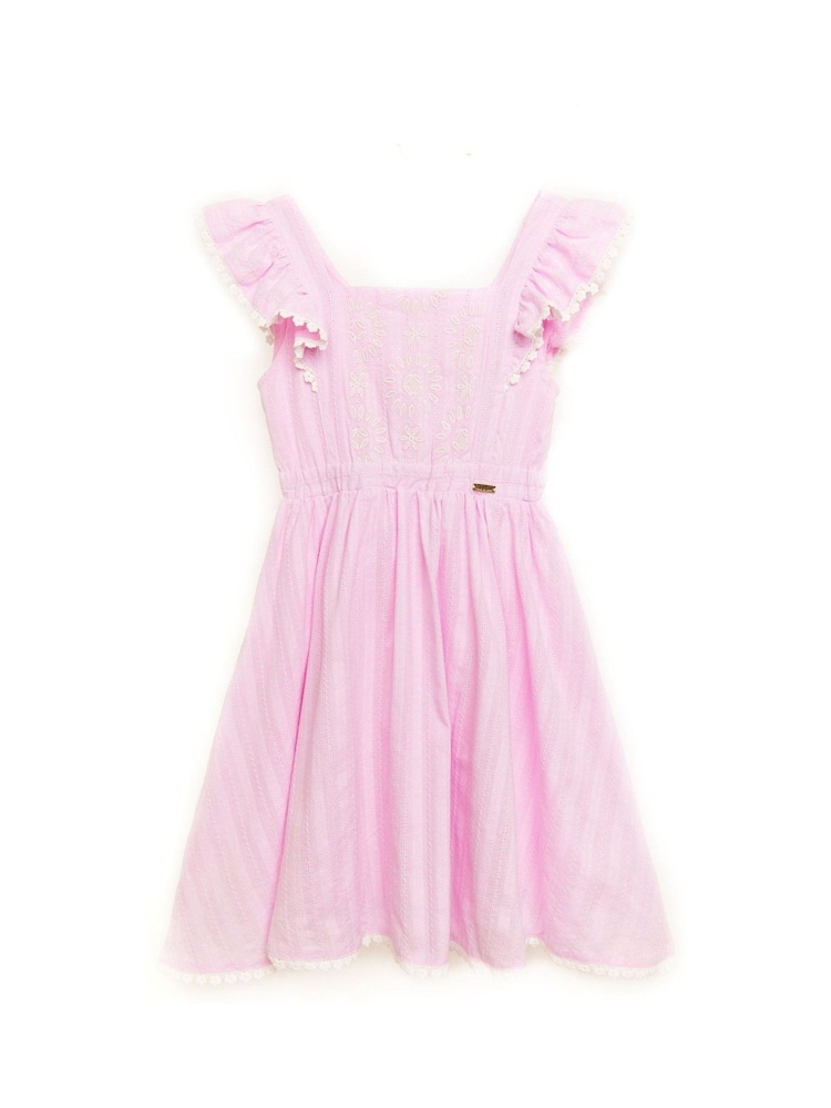 Nicole Miller Pink Jacquard 100% Cotton Dress - Image 1 of 5