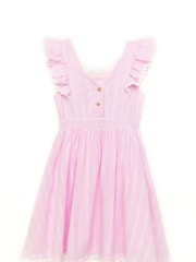 Nicole Miller Pink Jacquard 100% Cotton Dress - Image 2 of 5