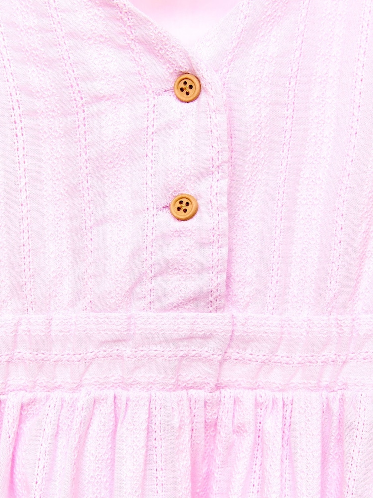 Nicole Miller Pink Jacquard 100% Cotton Dress - Image 5 of 5