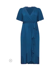 Yours Curve Blue London Ruffle ITY Dress - Image 5 of 6