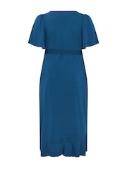 Yours Curve Blue London Ruffle ITY Dress - Image 6 of 6