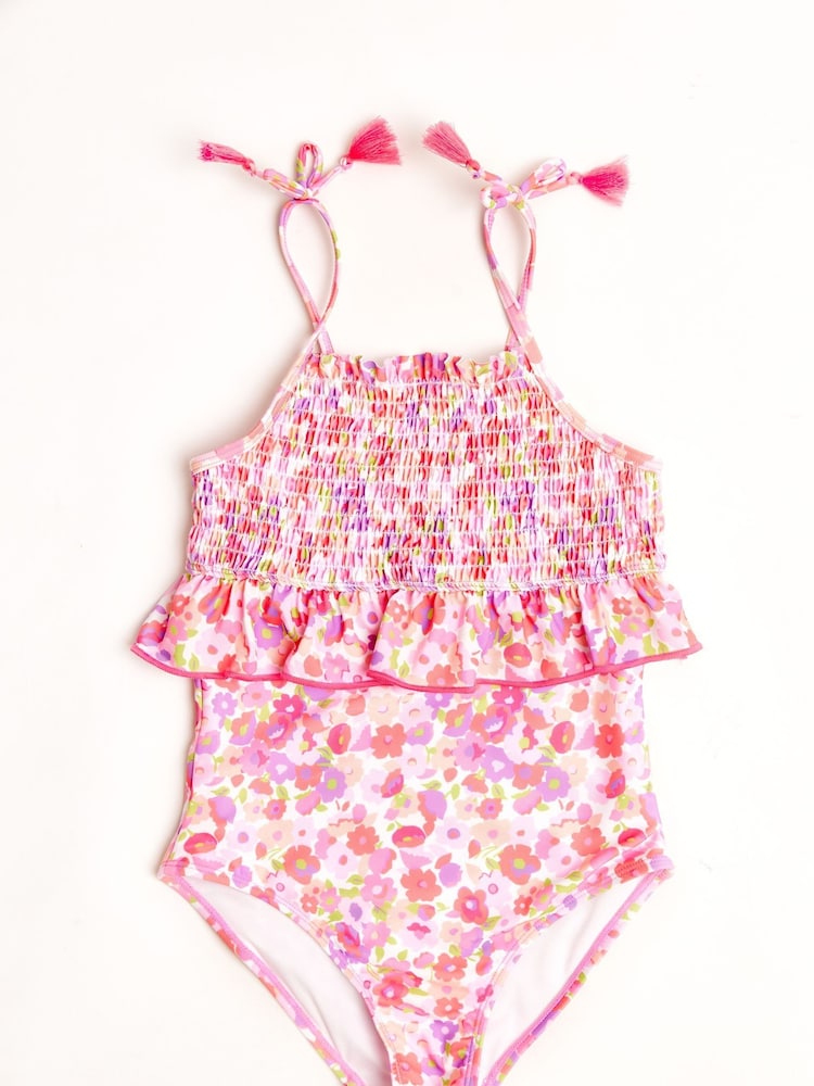 Nicole Miller Pink Floral Swimsuit - Image 1 of 4 Nicole Miller Pink Floral Swimsuit - Image 1 of 4