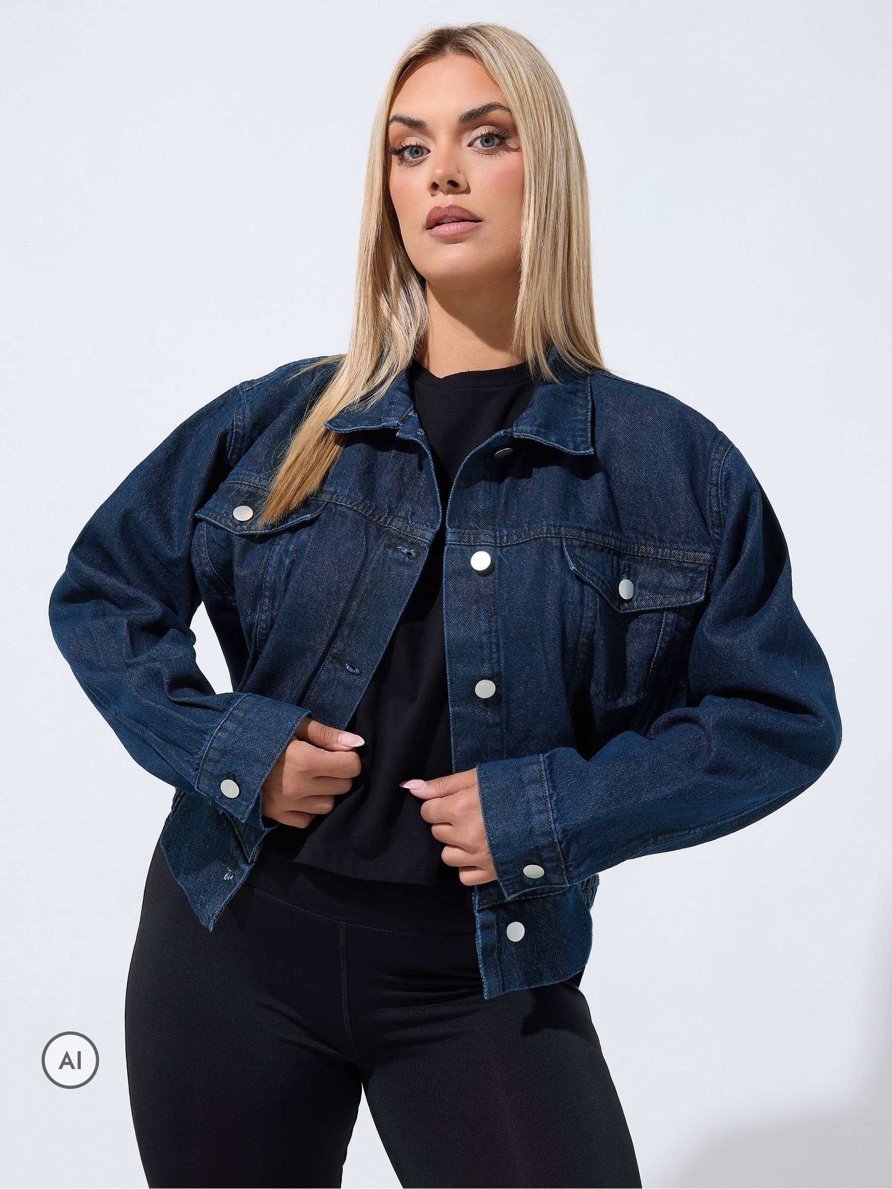Yours Women's Denim Jacket in Indigo | Size: 26-28 - Image 7