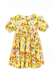 Nicole Miller Yellow 100% Cotton Dress - Image 1 of 4