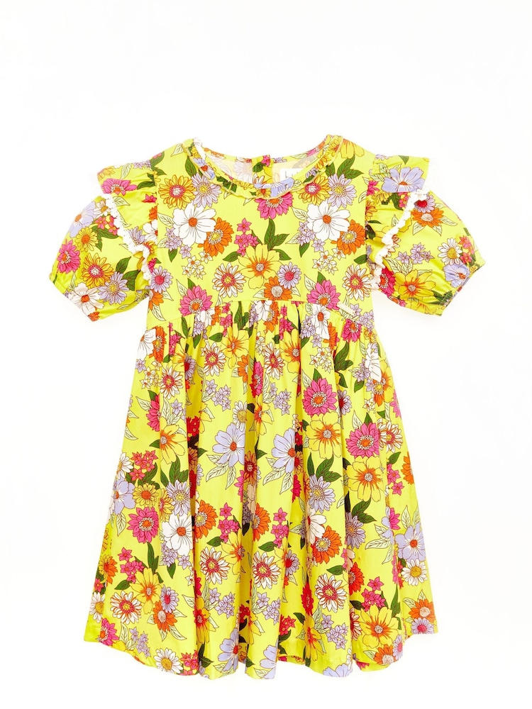 Nicole Miller Yellow 100% Cotton Dress - Image 1 of 4