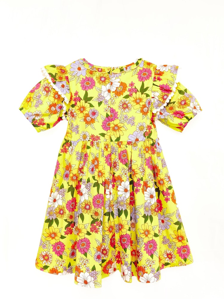Nicole Miller Yellow 100% Cotton Dress - Image 2 of 4
