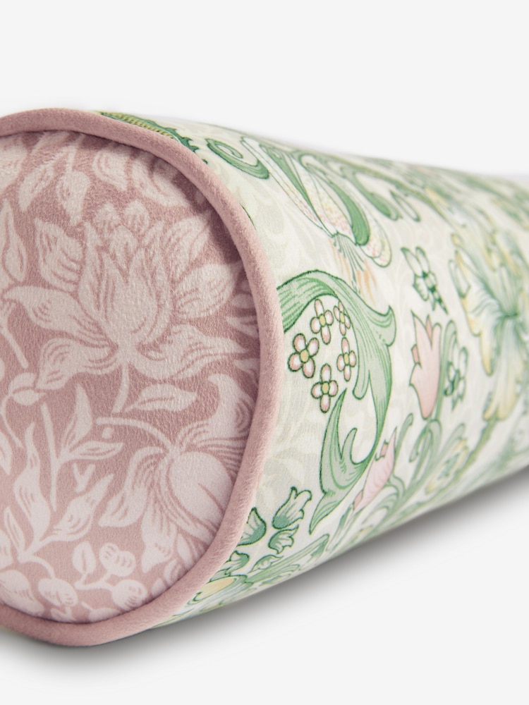 Clarke & Clarke Blush Pink William Morris Golden Lily Bolster Cushion - Image 4 of 4