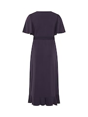 Yours Curve Purple London Ruffle ITY Dress - Image 6 of 6