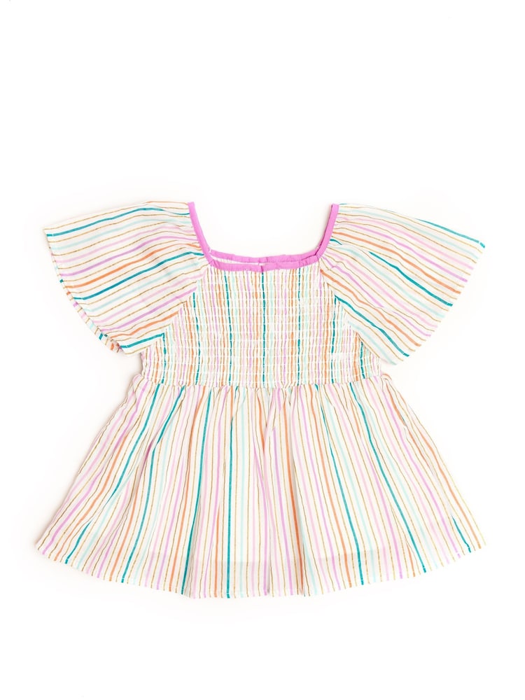 Nicole Miller Striped 100% Cotton White Blouse - Image 2 of 4 Nicole Miller Striped 100% Cotton White Blouse - Image 2 of 4