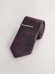 Burgundy Red Design Tie Clip - Image 1 of 3
