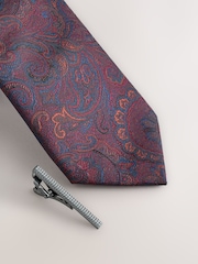 Burgundy Red Design Tie Clip - Image 2 of 3