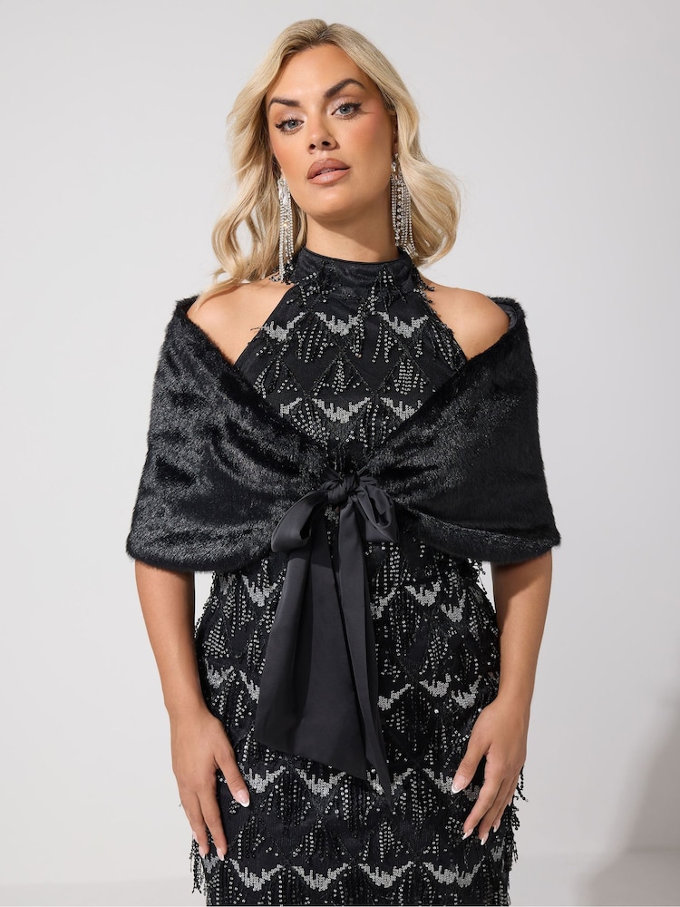 black fur shawl for dress Buy Yours Curve Faux from Next USA and adding an elegant