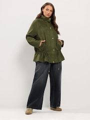 Yours Curve Green Suedette Draw Cord Jacket - Image 2 of 6
