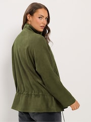 Yours Curve Green Suedette Draw Cord Jacket - Image 3 of 6