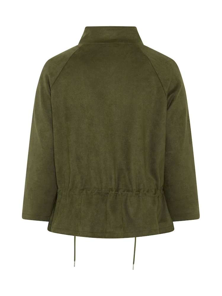 Yours Curve Green Suedette Draw Cord Jacket - Image 6 of 6 Yours Curve Green Suedette Draw Cord Jacket - Image 6 of 6