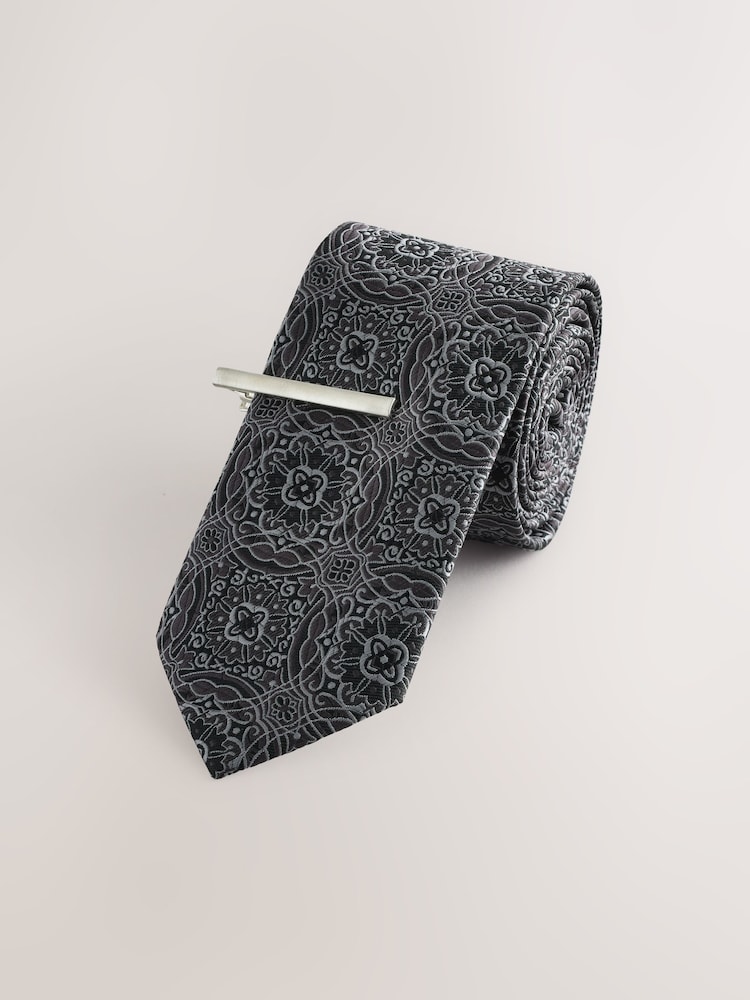 Grey Design Tie Clip - Image 1 of 3 Grey Design Tie Clip - Image 1 of 3
