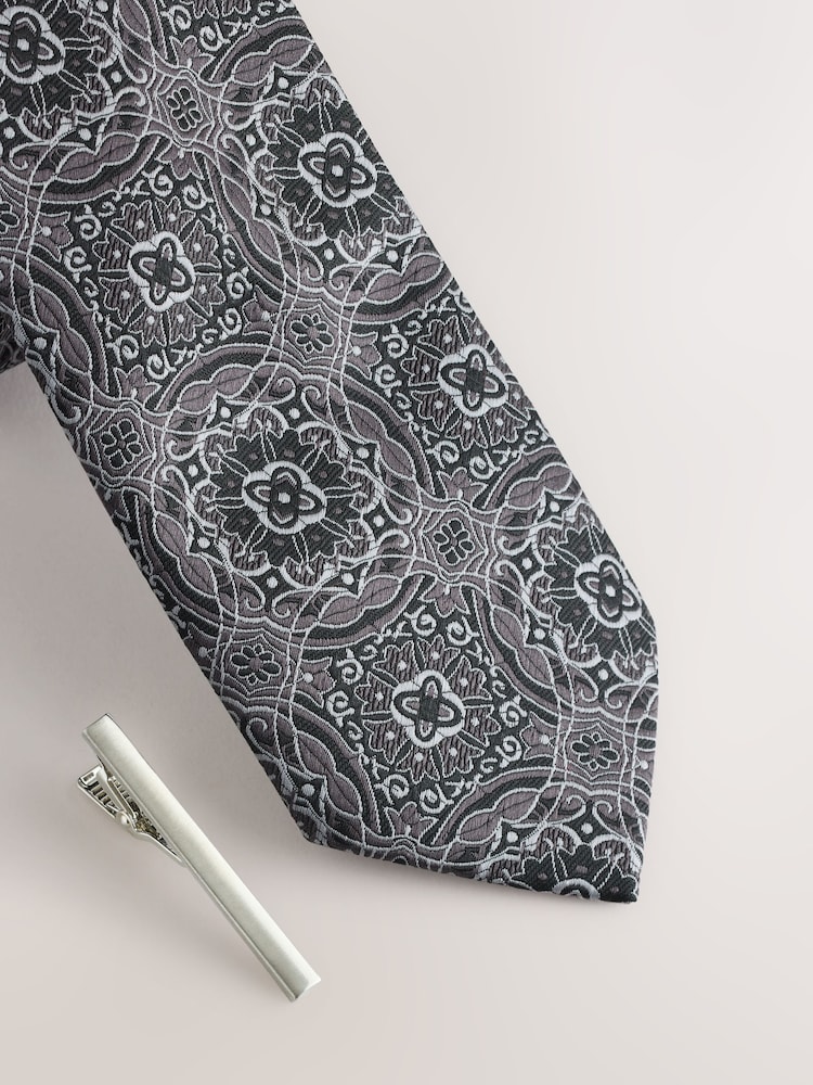 Grey Design Tie Clip - Image 2 of 3 Grey Design Tie Clip - Image 2 of 3