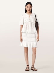 AllSaints White Masie Mini Skirt - Image 2 of 7