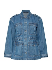 Yours Curve Blue Limited Elasticated Waist Denim Jacket - Image 6 of 7