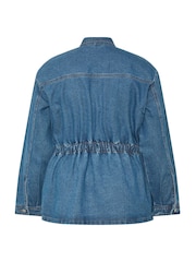 Yours Curve Blue Limited Elasticated Waist Denim Jacket - Image 7 of 7