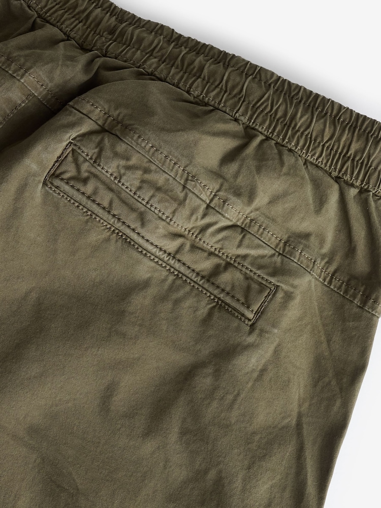Khaki Green Stretch Utility Zip Detail Cargo Trousers - Image 11 of 13