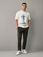 Khaki Green Stretch Utility Zip Detail Cargo Trousers - Image 2 of 13