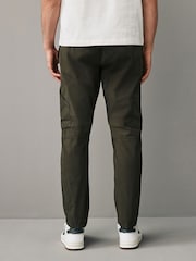 Khaki Green Stretch Utility Zip Detail Cargo Trousers - Image 4 of 13